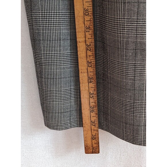 EUC Banana Republic Gray Black Faux-Wrap Sleeveless Plaid Dress Size 6 - Picture 9 of 10